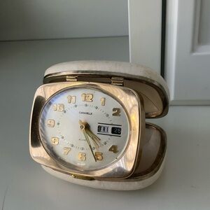 Gold and Cream Travel Alarm Clock